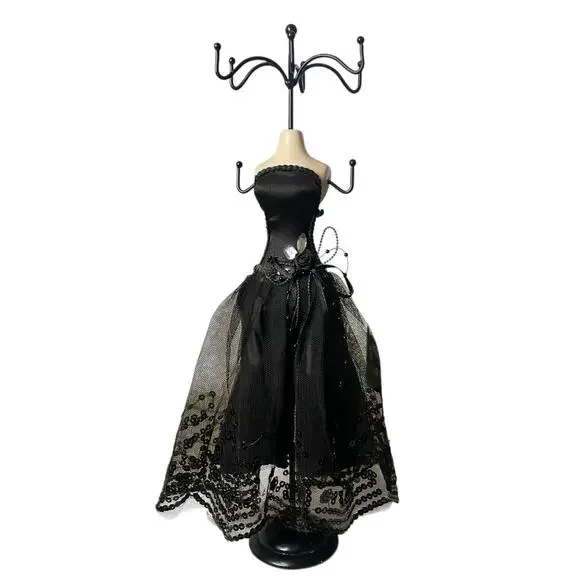 Black Formal Gown Mannequin Elegant Dress Jewelry Necklace Stand Display - Picture 5 of 15